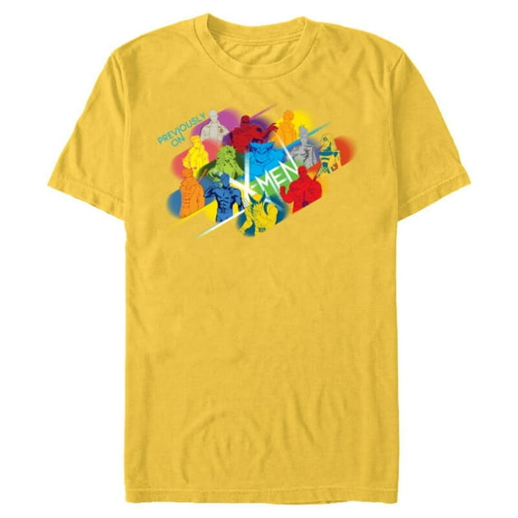 Marvel Studios X-Men ’97 Team Previously on X-Men Bold Color - Short Sleeve Blended T-Shirt for Adults - Customized-Yellow
