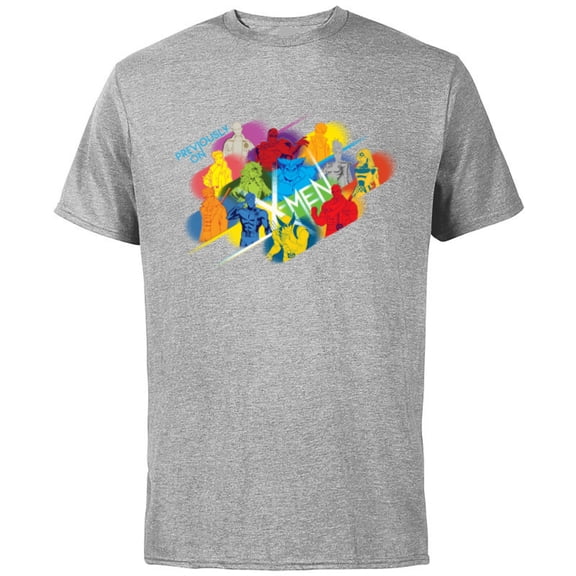 Marvel Studios X-Men ’97 Team Previously on X-Men Bold Color - Short Sleeve Cotton T-Shirt for Adults - Customized-Athletic Heather