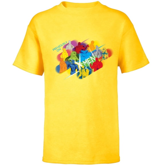 Marvel Studios X-Men ’97 Team Previously on X-Men Bold Color - Short Sleeve T-Shirt for Kids - Customized-Yellow