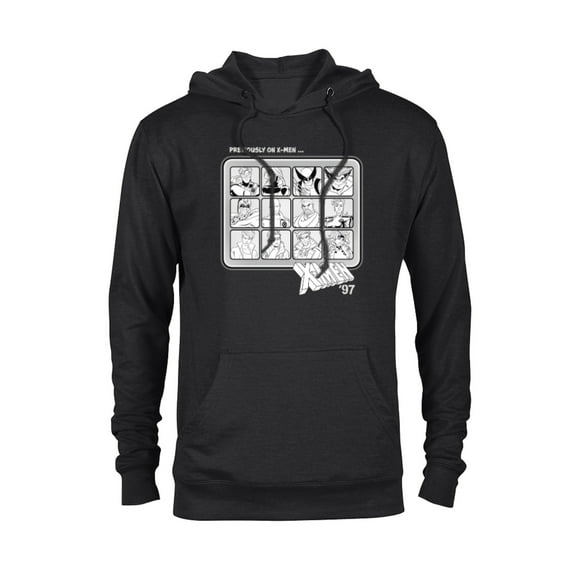Marvel Studios X-Men ’97 Team Previously on X-Men Monochrome - Pullover Hoodie for Adults - Customized-Black