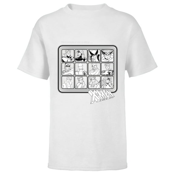 Marvel Studios X-Men ’97 Team Previously on X-Men Monochrome - Short Sleeve T-Shirt for Kids - Customized-White