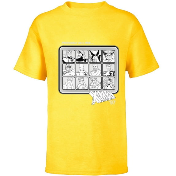 Marvel Studios X-Men ’97 Team Previously on X-Men Monochrome - Short Sleeve T-Shirt for Kids - Customized-Yellow