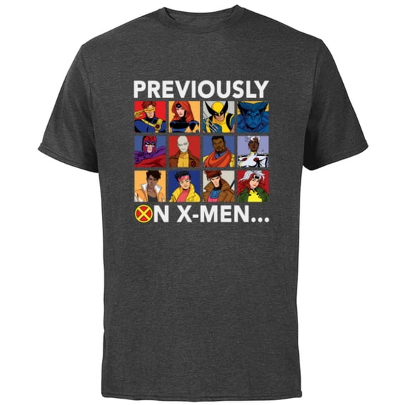 Marvel Studios X-Men ’97 Team Previously on X-Men - Short Sleeve Cotton T-Shirt for Adults - Customized-Charcoal