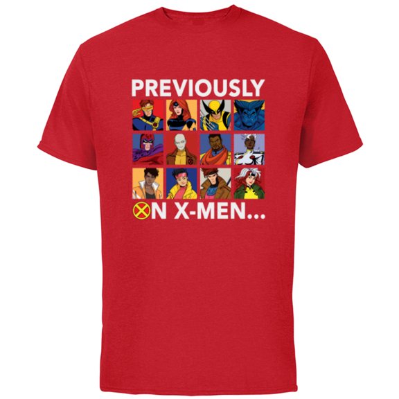 Marvel Studios X-Men ’97 Team Previously on X-Men - Short Sleeve Cotton T-Shirt for Adults - Customized-Red