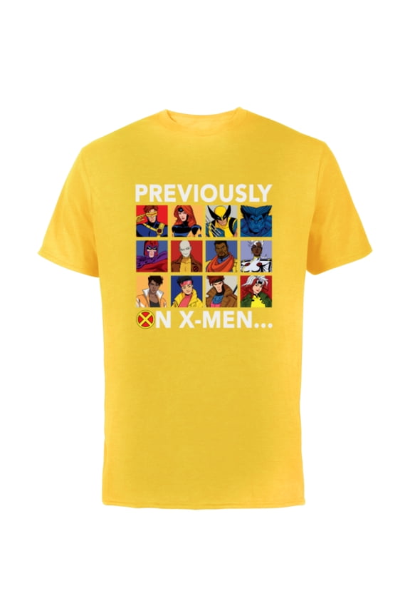Studios X-Men ’97 Team Previously on X-Men - Short Sleeve Cotton T-Shirt for Adults - Customized-Yellow