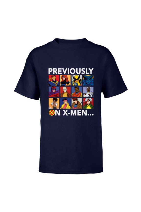 Studios X-Men ’97 Team Previously on X-Men - Short Sleeve T-Shirt for Kids - Customized-Navy