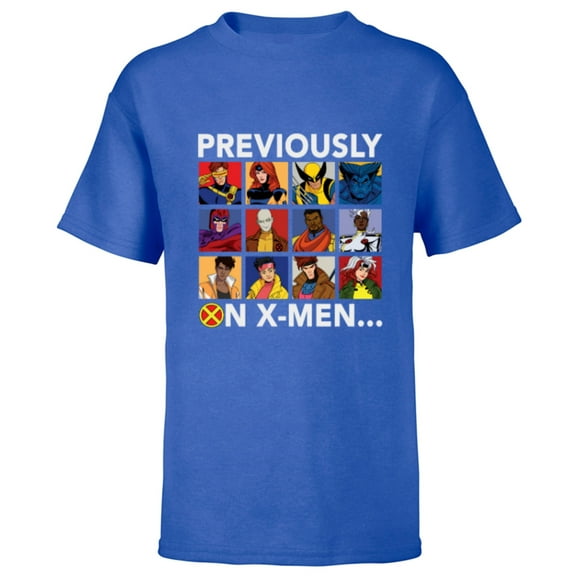 Marvel Studios X-Men ’97 Team Previously on X-Men - Short Sleeve T-Shirt for Kids - Customized-Royal