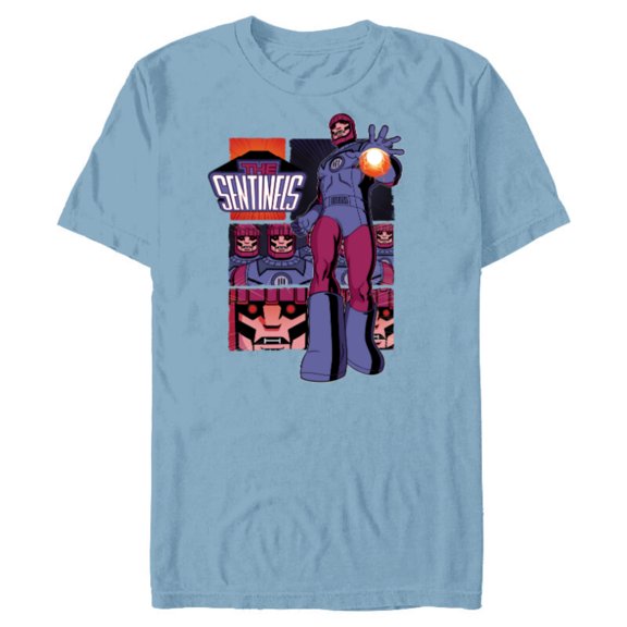 Marvel Studios X-Men ’97 The Sentinels Robot Super Villain- Short Sleeve Blended T-Shirt for Adults - Customized-Ocean Blue