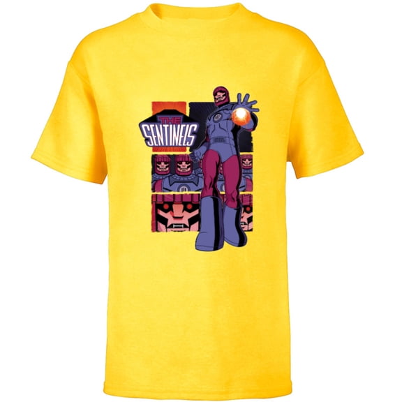 Marvel Studios X-Men ’97 The Sentinels Robot Super Villain- Short Sleeve T-Shirt for Kids - Customized-Yellow