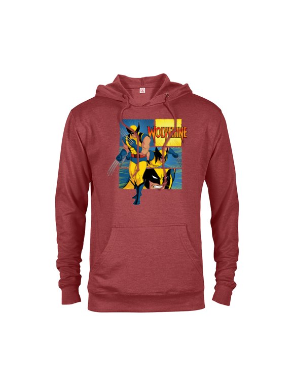 Studios X-Men ’97 Wolverine Claws Logo Action Panels- Pullover Hoodie for Adults - Customized-Red