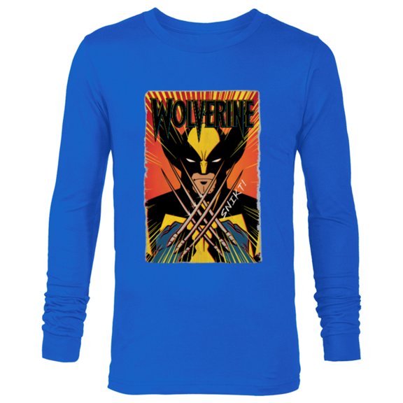 Marvel Studios X-Men ’97 Wolverine Claws Snikt Retro Vintage - Long Sleeve T-Shirt for Men - Customized-Navy