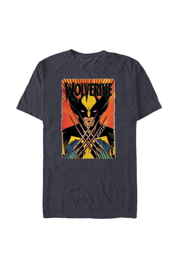 Studios X-Men ’97 Wolverine Claws Snikt Retro Vintage - Short Sleeve Blended T-Shirt for Adults - Customized-Navy Heather