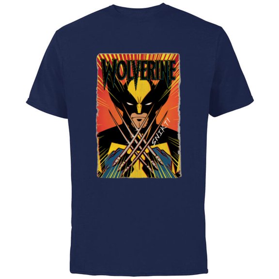 Marvel Studios X-Men ’97 Wolverine Claws Snikt Retro Vintage - Short Sleeve Cotton T-Shirt for Adults - Customized-Navy