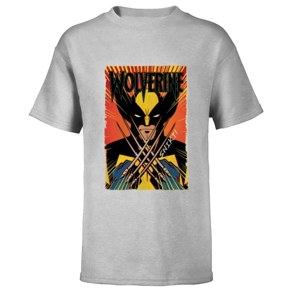 Marvel Studios X-Men ’97 Wolverine Claws Snikt Retro Vintage - Short Sleeve T-Shirt for Kids - Customized-Athletic Heather