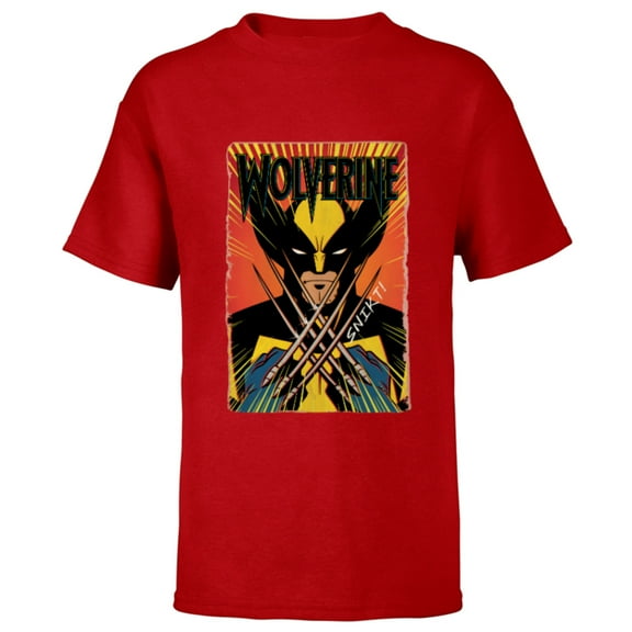 Marvel Studios X-Men ’97 Wolverine Claws Snikt Retro Vintage - Short Sleeve T-Shirt for Kids - Customized-Red