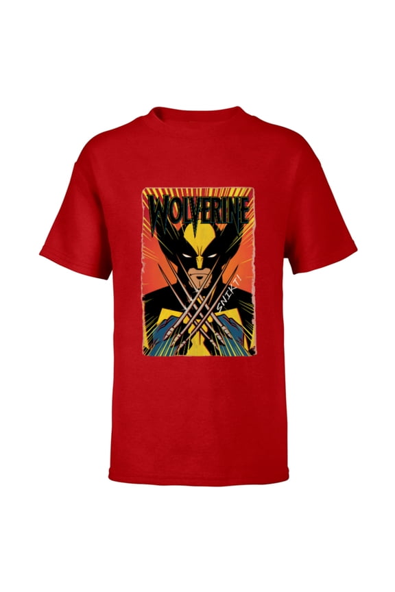 Studios X-Men ’97 Wolverine Claws Snikt Retro Vintage - Short Sleeve T-Shirt for Kids - Customized-Red
