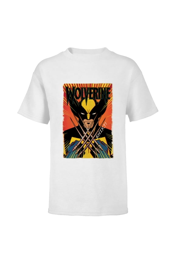 Studios X-Men ’97 Wolverine Claws Snikt Retro Vintage - Short Sleeve T-Shirt for Kids - Customized-White