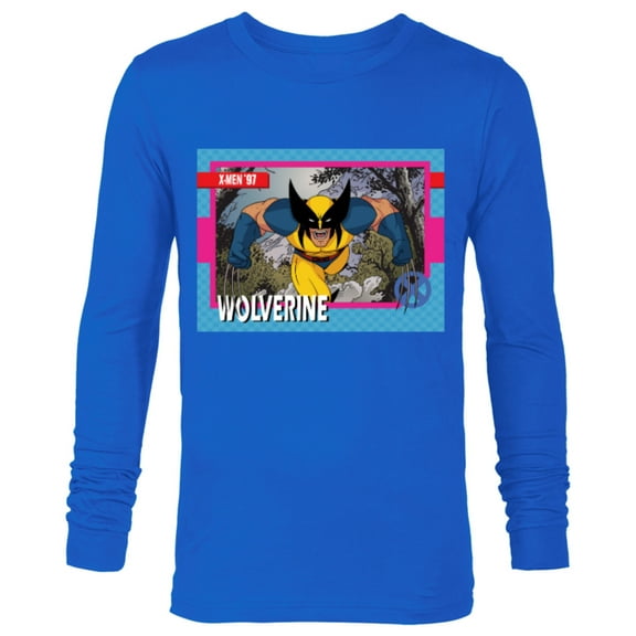 Marvel Studios X-Men ’97 Wolverine Retro Trading Card- Long Sleeve T-Shirt for Men - Customized-Navy
