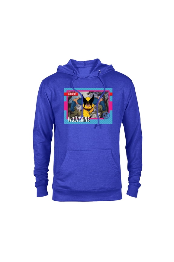 Studios X-Men ’97 Wolverine Retro Trading Card- Pullover Hoodie for Adults - Customized-Royal