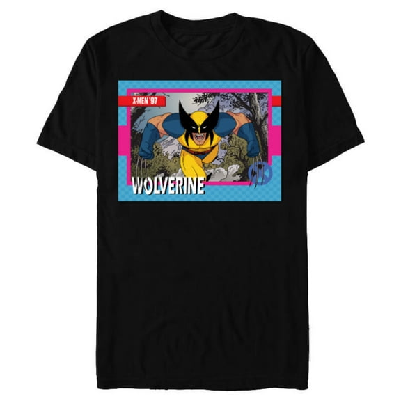 Marvel Studios X-Men ’97 Wolverine Retro Trading Card- Short Sleeve Blended T-Shirt for Adults - Customized-Black