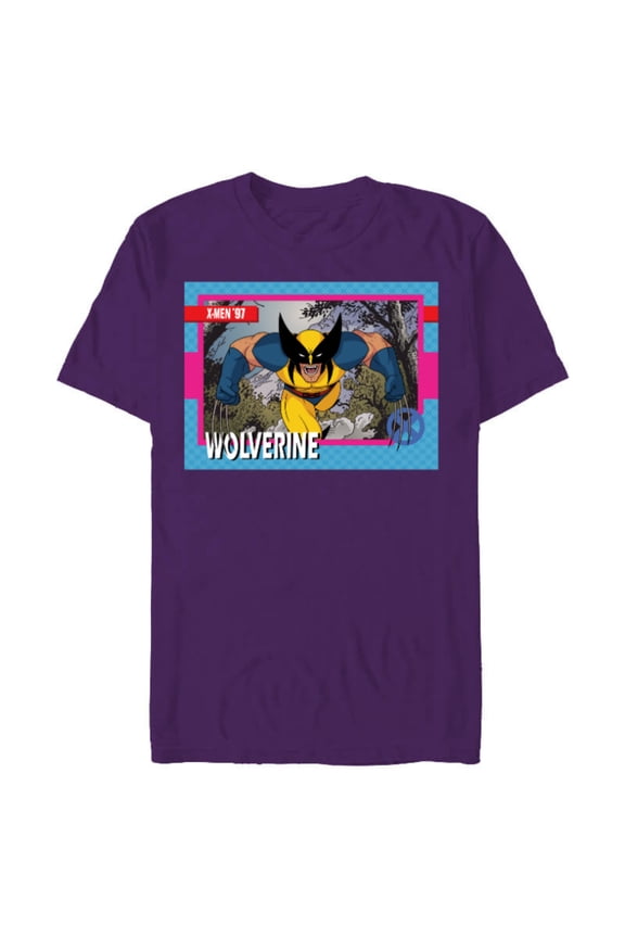 Studios X-Men ’97 Wolverine Retro Trading Card- Short Sleeve Blended T-Shirt for Adults - Customized-Purple