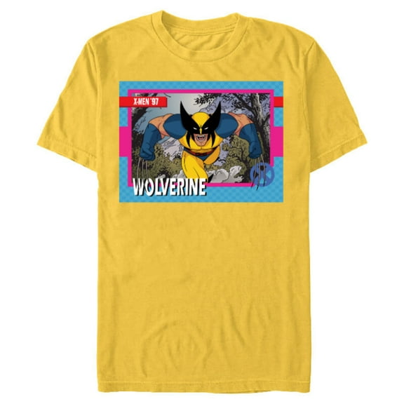 Marvel Studios X-Men ’97 Wolverine Retro Trading Card- Short Sleeve Blended T-Shirt for Adults - Customized-Yellow