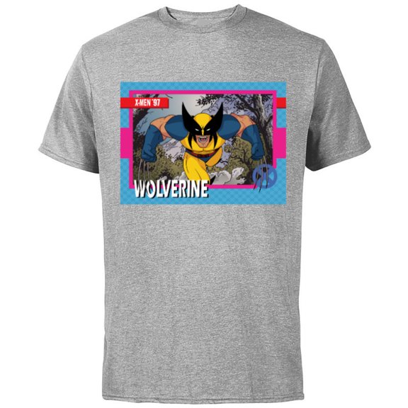 Marvel Studios X-Men ’97 Wolverine Retro Trading Card- Short Sleeve Cotton T-Shirt for Adults - Customized-Athletic Heather