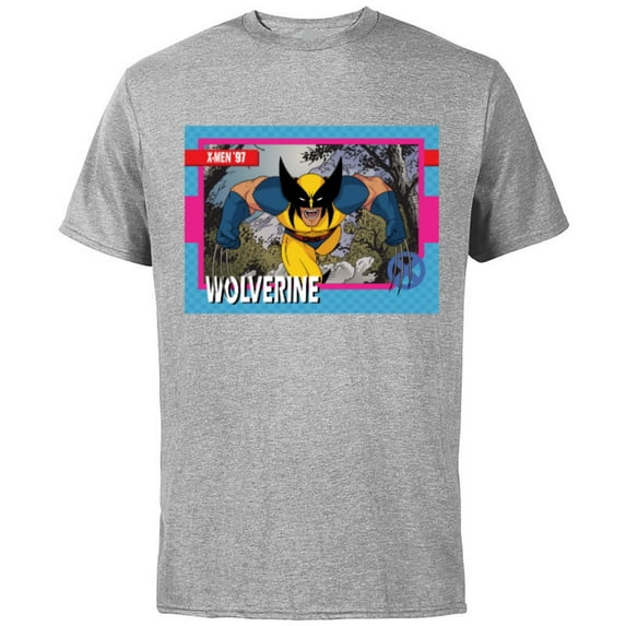 Marvel Studios X-Men ’97 Wolverine Retro Trading Card- Short Sleeve Cotton T-Shirt for Adults - Customized-Athletic Heather