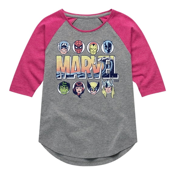 Marvel - Summer Wave - Toddler And Youth Girls Shirt Tail Raglan