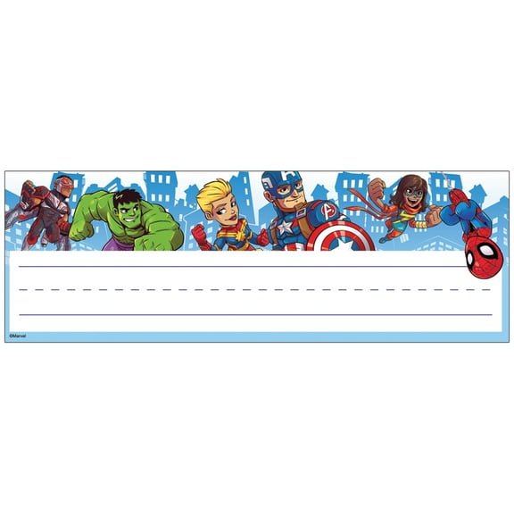 Eureka Marvel Super Hero Self-Adhesive Name Plates, Pack of 36