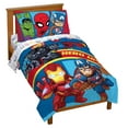 thumbnail image 1 of Marvel Super Hero Adventures Double Team 4-Piece Toddler/Crib Kids Bed Set – Bedding for Boys & Girls, 1 of 6