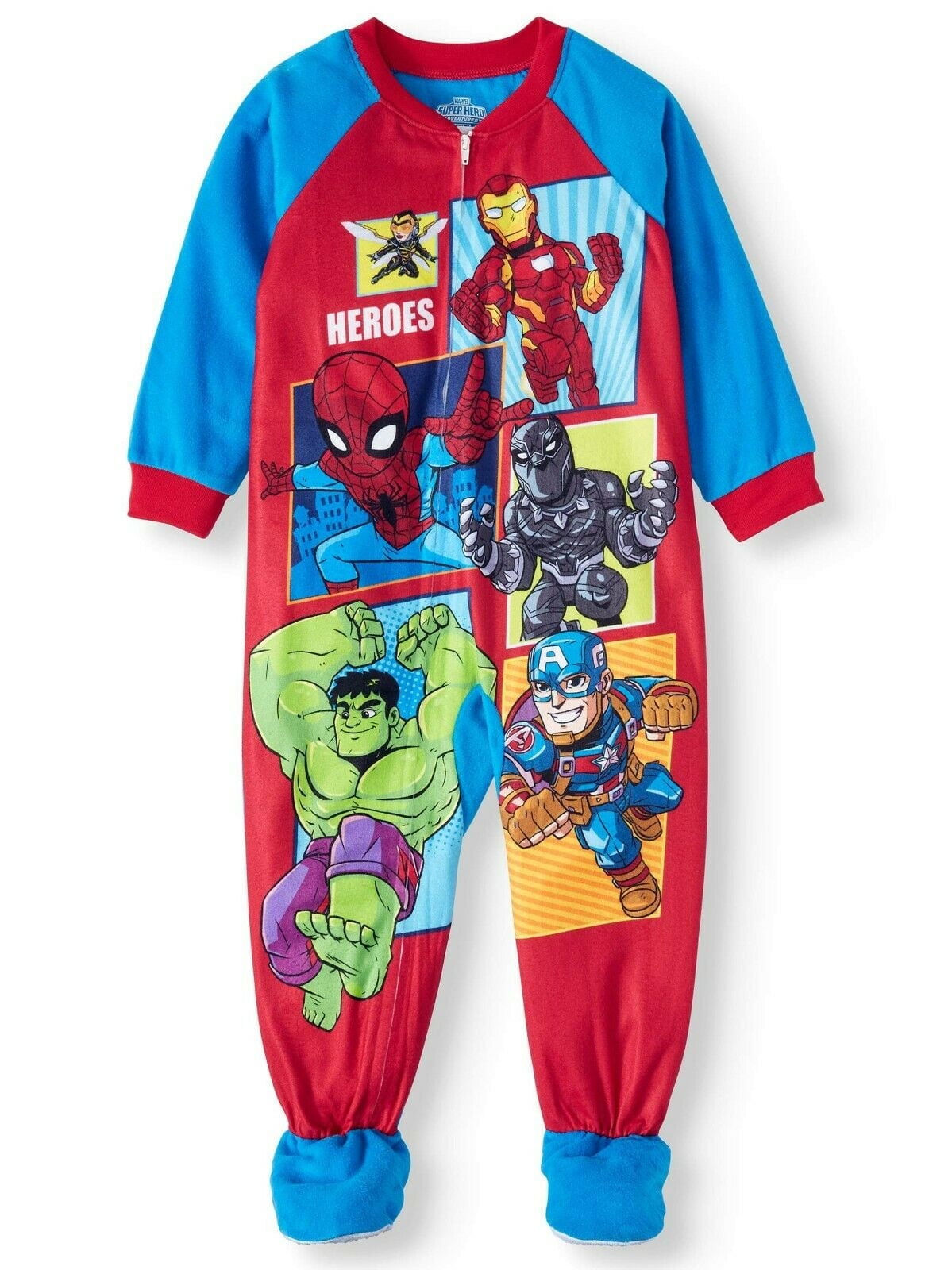 Marvel Super Hero Adventures Footed Sleeper Blanket Pajama Boy Size 5T