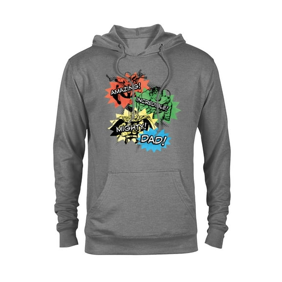 Marvel Super Hero Amazing Incredible Mighty Dad - Pullover Hoodie for Adults - Customized-Athletic Heather