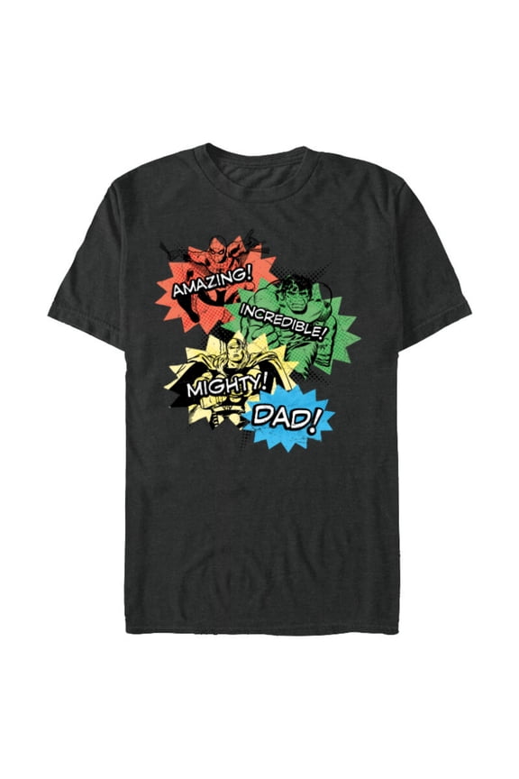 Super Hero Amazing Incredible Mighty Dad - Short Sleeve Blended T-Shirt for Adults - Customized-Dark Heather