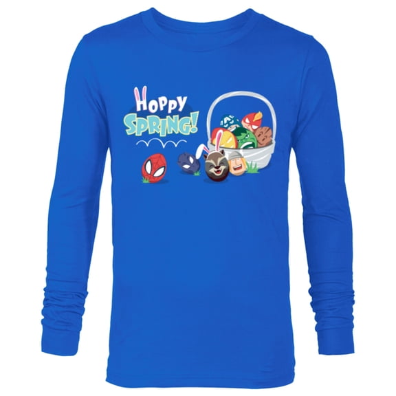 Marvel Super Hero Eggs Hoppy Spring Easter Basket - Long Sleeve T-Shirt for Men - Customized-Navy