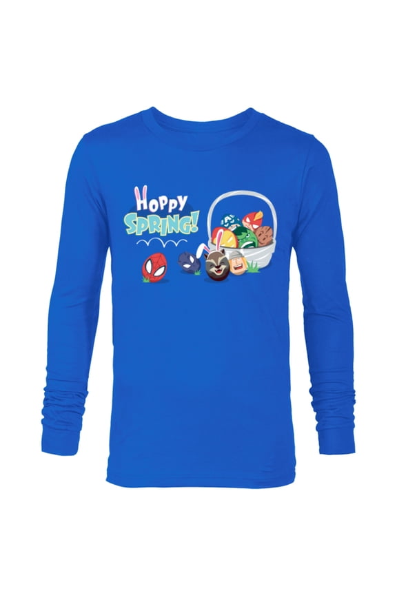 Super Hero Eggs Hoppy Spring Easter Basket - Long Sleeve T-Shirt for Men - Customized-Navy