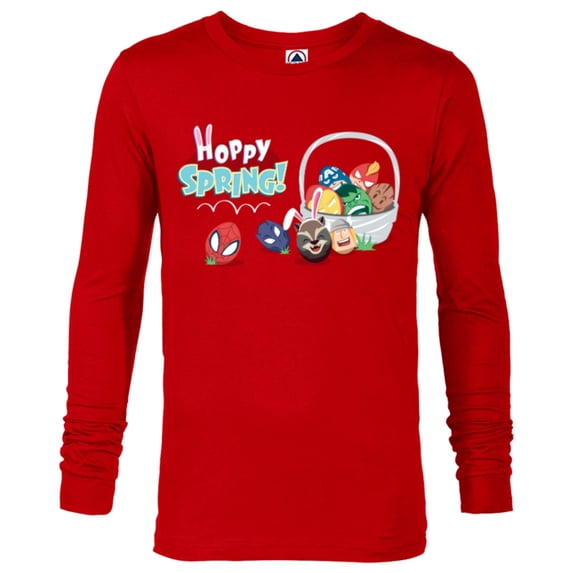 Marvel Super Hero Eggs Hoppy Spring Easter Basket - Long Sleeve T-Shirt for Men - Customized-New Red