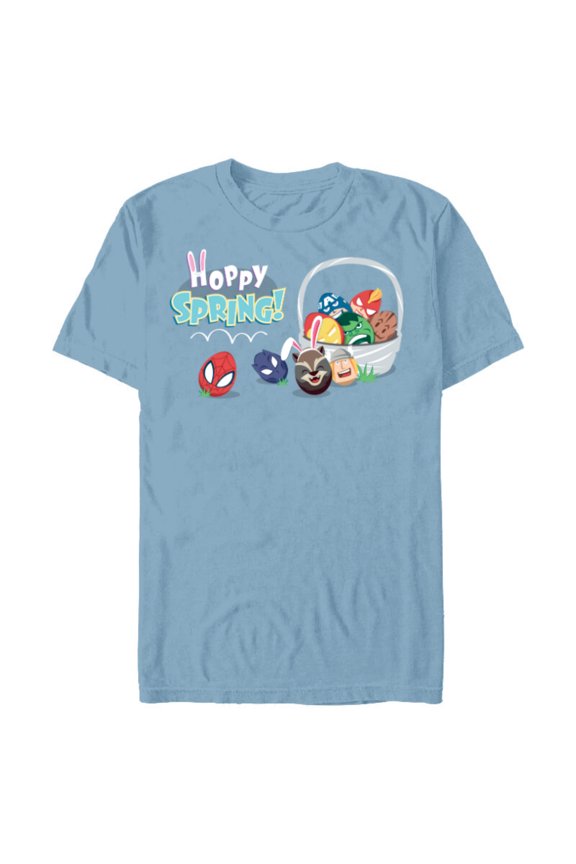 Super Hero Eggs Hoppy Spring Easter Basket - Short Sleeve Blended T-Shirt for Adults - Customized-Ocean Blue