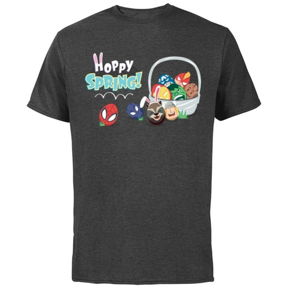 Marvel Super Hero Eggs Hoppy Spring Easter Basket - Short Sleeve Cotton T-Shirt for Adults - Customized-Charcoal