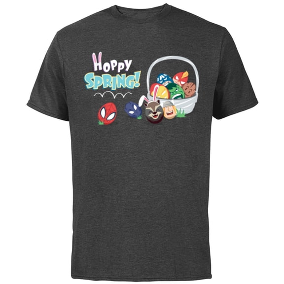 Marvel Super Hero Eggs Hoppy Spring Easter Basket - Short Sleeve Cotton T-Shirt for Adults - Customized-Charcoal