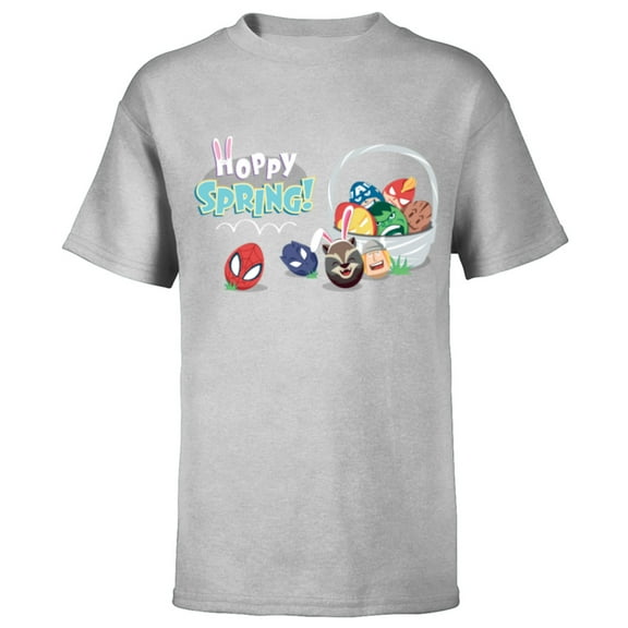 Marvel Super Hero Eggs Hoppy Spring Easter Basket - Short Sleeve T-Shirt for Kids - Customized-Athletic Heather