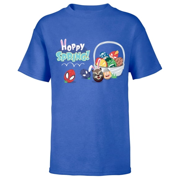 Marvel Super Hero Eggs Hoppy Spring Easter Basket - Short Sleeve T-Shirt for Kids - Customized-Royal