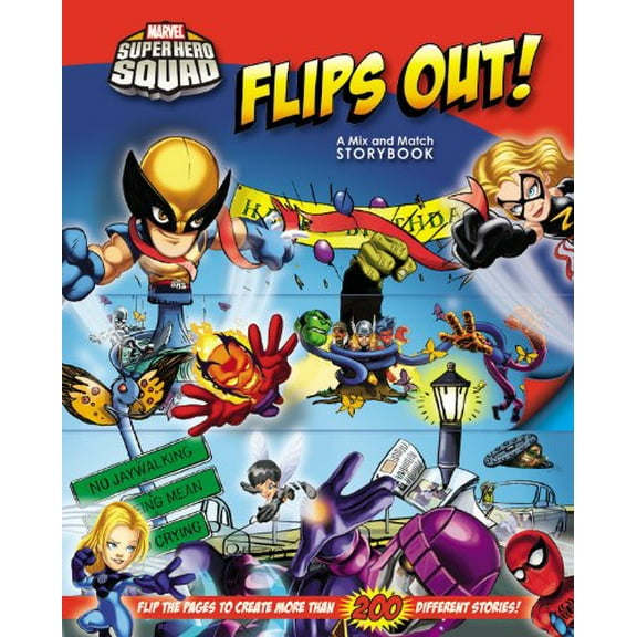Pre-Owned Marvel Super Hero Squad Flips Out!: A Mix and Match Book Paperback