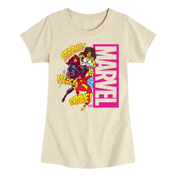 Marvel - Super Hero Women Sound Effects - Toddler And Youth Girls Fitted Short Sleeve Graphic T-Shirt