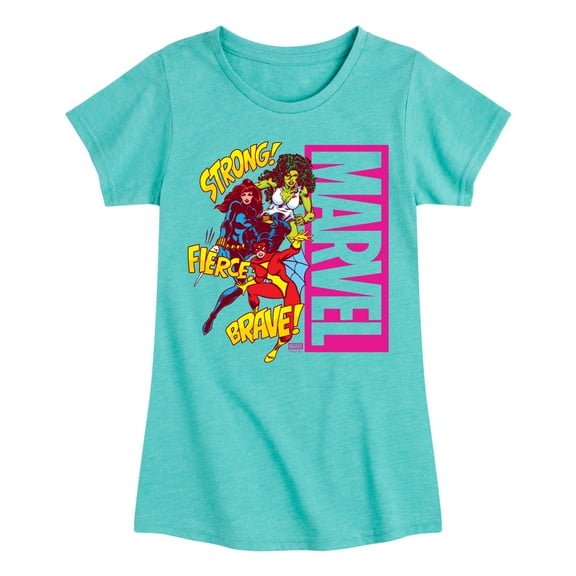 Marvel - Super Hero Women Sound Effects - Toddler And Youth Girls Fitted Short Sleeve Graphic T-Shirt