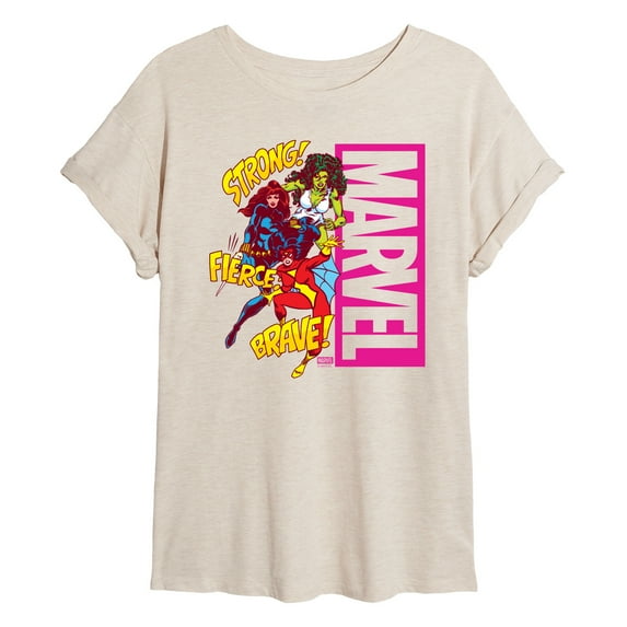 Marvel - Super Hero Women Sound Effects - Women's Oversized Graphic T-Shirt