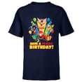 thumbnail image 1 of Marvel Super Hero Women Toony Party Have a Heroic Birthday - Short Sleeve T-Shirt for Kids - Customized-Navy, 1 of 5