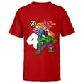 thumbnail image 1 of Marvel Super Heroes Avengers 4 Year Old Fourth Birthday - Short Sleeve T-Shirt for Kids - Customized-Red, 1 of 5