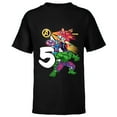 thumbnail image 1 of Marvel Super Heroes Avengers 5 Year Old Fifth Birthday - Short Sleeve T-Shirt for Kids - Customized-Black, 1 of 5
