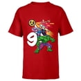 thumbnail image 1 of Marvel Super Heroes Avengers 9 Year Old Ninth Birthday - Short Sleeve T-Shirt for Kids - Customized-Red, 1 of 5